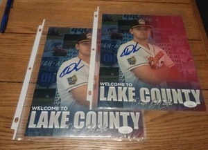 CHASE DELAUTER SIGNED 8x10 PHOTO CLEVELAND GUARDIANS w/JSA COA - Picture 1 of 5