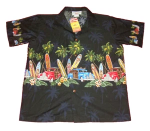 NWT Pacific Legend Apparel Boys Large Hawaiian Woody Surfboard Shirt - Picture 1 of 6