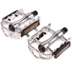 Alloy Bicycle Aluminum Pedals Non-slip 9/16" Mountain Bike Hybrid Road in Silver - Picture 1 of 2