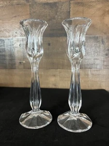 Vintage geschliffener Kristall 8" konischer Kerzenständer Kerzenhalter - Bild 1 von 4