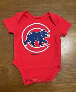 MLB Chicago Cubs Infant Bodysuit Size 0-3 Months Red With Logo - Picture 1 of 8
