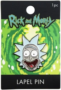 3418 Rick and Morty Headshot Cartoon TV Silly Enamel Pin Badge Button Lapel - Picture 1 of 3