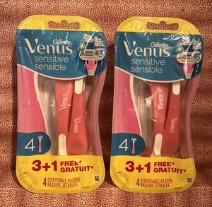 2-Gillette Venus Women's Disposable Razors  3 +1 Razors each pack (8 In Total) - Picture 1 of 3