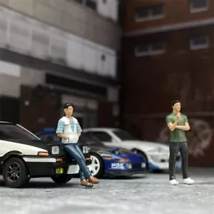 1/64 Scale Resin Model Initial D Fujiwara Bunta and Fujiwara Takumi Figures - Picture 1 of 8