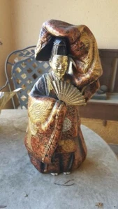 Japanese Noh Kabuki Male Dancer Mixed Metal Brass Figure - Picture 1 of 5
