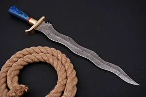 Custom HandMade Sword Hunting Knife / Hand Forged Damascus Steel Blade 1704 - Picture 1 of 5