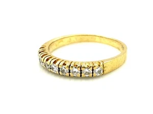 Wunderschön Ring Gold 18 Karat - Halber Ehering IN Diamanten 0,27 Carat - 2,52 G - Picture 1 of 5