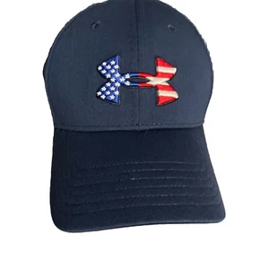 Under Armour UA Freedom Cap Hat L/XL Black RED WHITE & BLUE FLAG USA Blitzing - Picture 1 of 2