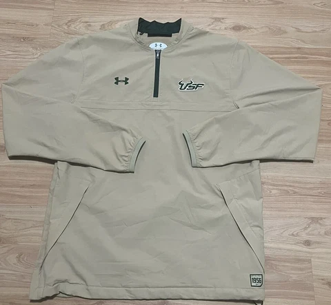 UNDER ARMOUR NCAA USF UNIVERSITY SOUTH FLORIDA WINDBREAKER JACKET PLAYER COACH Cover