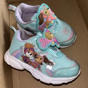 Sz 7 Paw Patrol Skye Liberty Toddler Girls glitter shoes Athletic Sneaker, Aqua - Picture 1 of 7
