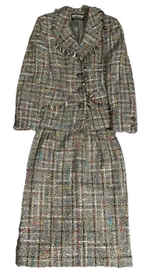 Vintage Herbert Grossman By Cynthia Sobel Women Tweed Suit Blazer & Skirt Sz 6 - Image 1 of 4