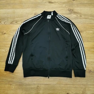 Adidas Track Jacket Mens L Large Black SST Firebird Trefoil Originals Retro - Picture 1 of 10