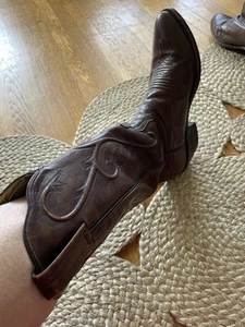 Vintage Dan Post Women’s Cowboy Boots Saddle Brown 7.5US - Picture 1 of 7