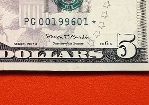 🎉 1st January 1996⭐️ Star Birthday Anniversary Dollar Bill Fancy Serial Number - Picture 1 of 3