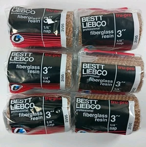 6 Piece Lot 3" Fiberglass Resin Roller Cover ~ Bestt Liebco 3V95 Tru-Pro  - Picture 1 of 5