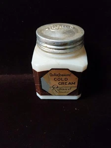 Vintage Rigaud Milk Glass Cold Cream Jar With Metal Lid. - Picture 1 of 9