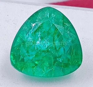 11.00 Carat Natural Green Emerald Trillion Cut IGL Certified Loose Gemstone 5DNA - Picture 1 of 5
