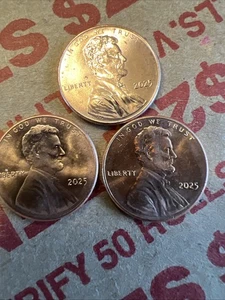 ( 3) 2025 P / LINCOLN CENTS / LAST YEAR / CHEAP / PUT THEM AWAY / CHECK OUT /# 2 - Picture 1 of 12