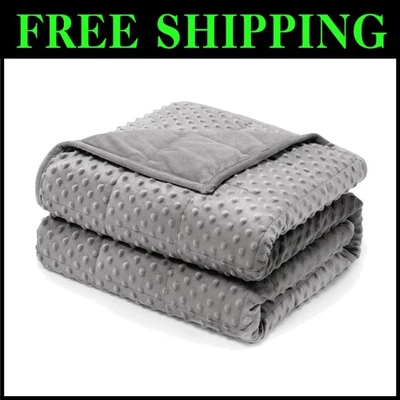 Breathable 12 lbs Grey Weighted Blanket in Twin Size for Stress Relief & Comfort - Image 1 of 4