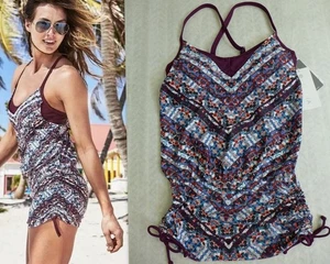 ATHLETA 32D/DD Marrakesh Adjustable Side Scrunch Tankini Top Swim Wild Bloom $89 - Picture 1 of 17