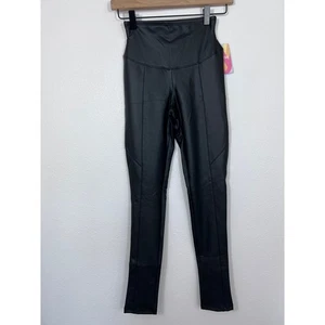 Yummie Faux Leather Leggings XS Black High Waist Style YT2-543 Nordstrom NWT - Picture 1 of 5