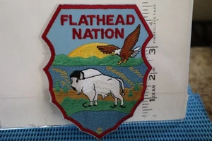 tribal indian police patch FLATHEAD NATION MONTANA RED BORDERS - Picture 1 of 1