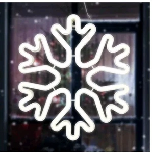 GUOCHENG Schneeflocke LED Neonlicht Schild kaltweiß Neon Lampen Festzelt Schild 4er Pack - Bild 1 von 12