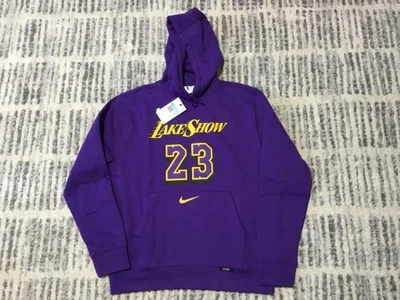 NUEVO CON ETIQUETAS-Nike LA Lakers LeBron James # 23 City Edition Lake Show Hoodie-M o XL—$80 Foto 1 de 4