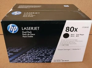 HP 80X CF280XD 2-Pack Genuine Original Black Toner High Yield NEW Free Shipping! - Photo 1/3