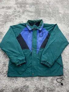 Field Stream Jacket Men Large Colorblock Nylon Full Zip Windbreaker Coat Vtg 90s - Picture 1 of 12