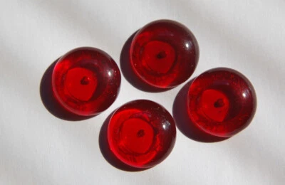 Cabujones de vidrio alemanes rojos vintage cabina 20 mm 247F Foto 1 de 2