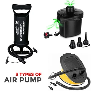 Electric Air Pump Hand Foot Pump Blow Ups Inflatables Airbed Mattress Ball Pump - Picture 1 of 19