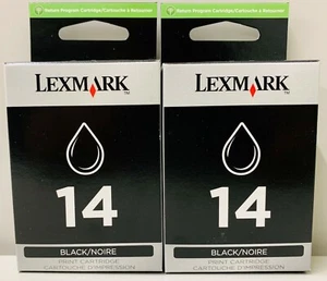 New Genuine Lexmark 14 2PK Ink Cartridges Box X Series X2600 Z Series Z2300 - Picture 1 of 2