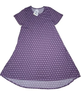 LuLaRoe Womens Dress Size 3XL Carly Purple Lavender Macro Polka Dots 3X NWT - Picture 1 of 5