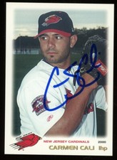 2000 New Jersey Cardinals CARMEN CALI Signed Card autograph AUTO RC