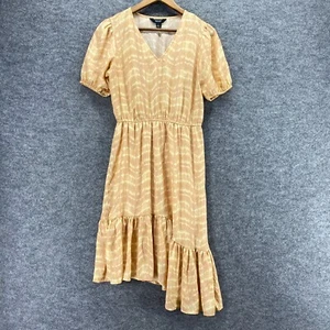Simply Vera Vera Wang Dress Women S Small Beige Striped Sheath Midi V-Neck Lined - Picture 1 of 9