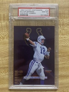 1998 Playoff Contenders Checklist Jumbos Peyton Manning RC #12 PSA 10 Gem Mint