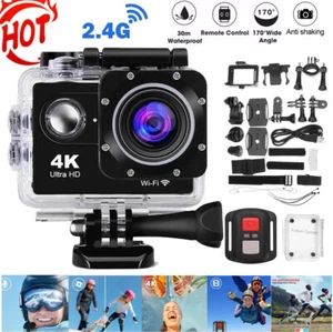 4K Action Camera Sport Video Waterproof Wifi 1080P HD Cam 170° Remote - Picture 1 of 17