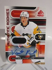 2022-23 SP GAME USED RED ROOKIE JERSEY AUTO VALTTERI PUUSTINEN RC #060/149