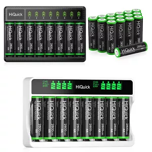 Hiquick 1100mAh/ 2800mAh AA AAA Wiederaufladbar Akku Batterien NI-MH & Ladegerät - Bild 1 von 42