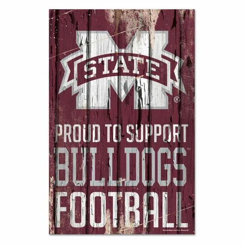 Mississippi State Bulldogs 11"x17" Proud to Support Wood Sign [NEW] Banner Wall Cover