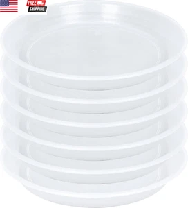 Plant Saucer Pot Tray 4 6 8 10 12 14 16 18 Inch, 6 Packs Clear Plastic Flower Pl - Picture 1 of 7