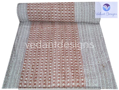 Handmade Polka dot Kantha Embroidery Queen/Double Blanket Throw Indian Bedspread - Image 1 of 4