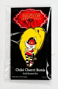 Hazbin Hotel Chibi Cherri Bombe Gold Emaille Pin - EINGESTELLT - AUSVERKAUFT! - Bild 1 von 2