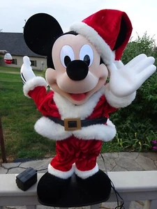 DISNEY Rockin Around MICKEY Dancing Animated Musical Santa Claus Brenda Lee - Picture 1 of 8