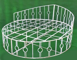 GROSSES RUNDES DOPPELBETT AUSSEN AUS SCHMIEDEEISEN - HANDARBEIT !!! - Bild 1 von 7