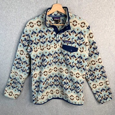 Patagonia Synchilla Snap T Fleece Womens Medium Sweater Tundra Cluster Big Sky - Image 1 of 4