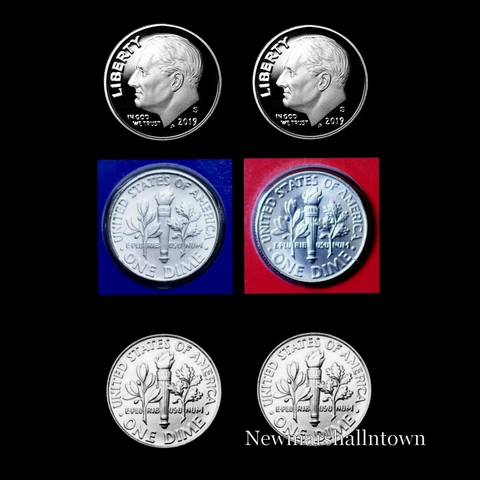 2019 P+D+S+S  Roosevelt Dime Silver Mint Proof Set and PD from Bank Rolls Cover