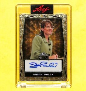 2023 Leaf Metal Celebrity Sarah Palin 1/1 Gold Vinyl Auto Autograph Card
