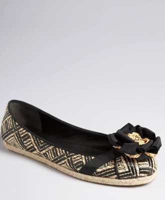 NUEVO Vera Wang Lavanda Eri Basketweave Rafia Alpargata Plana Negro Zapatos Talla 6M Foto 1 de 4